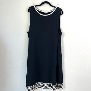 J. Jill Black Sleeveless Dress with White Trim